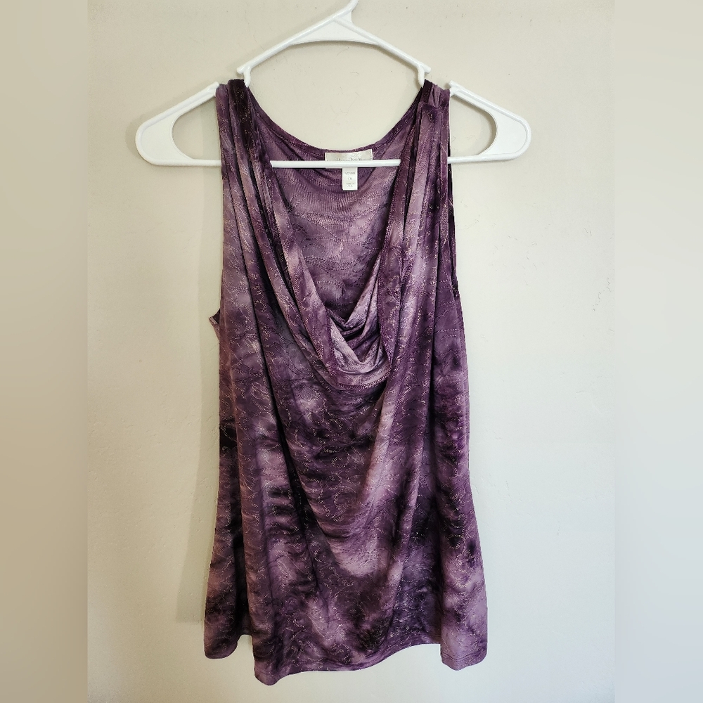 dressbarn Purple Draped Cowl-Neck Camisole